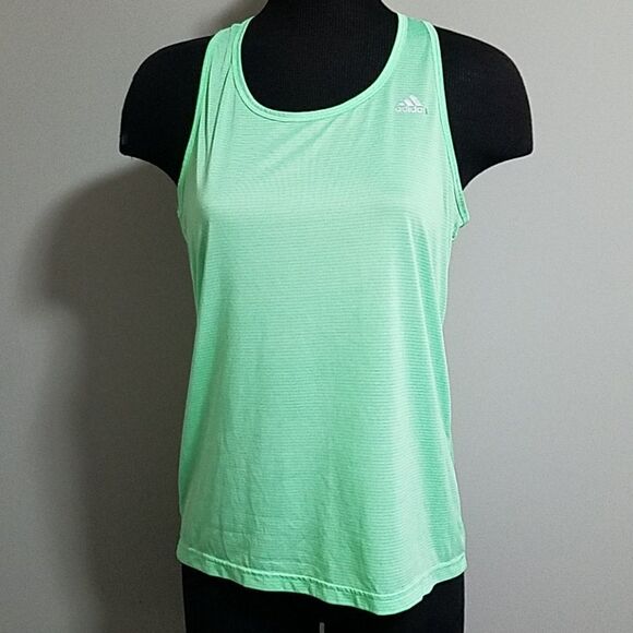 Adidas Green Striped Tank Top (Medium) - Picture 1 of 4